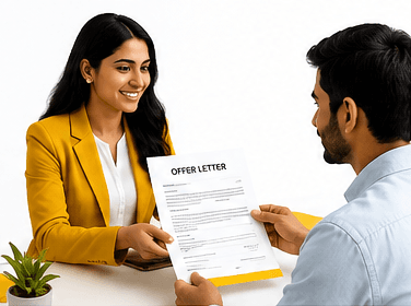 Handing over an offer letter